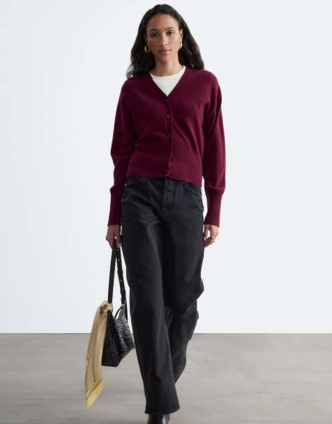 & Other Stories Anja Cut barrel leg jeans with turn up in black - view 1