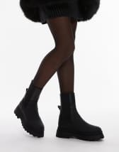 & Other Stories – Ankle-Boots aus Leder in Schwarz mit hohem Schaft, warmem Futter und dicker Sohle - view 1