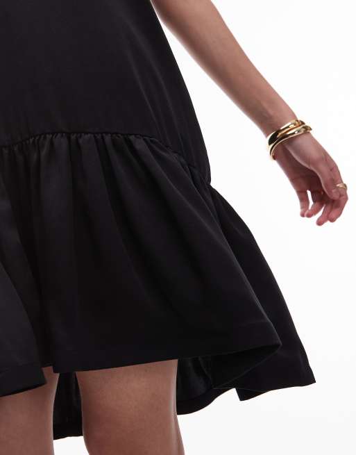 & Other Stories – Ärmelloses Minikleid in Schwarz mit tiefer Taille, 3 von 4