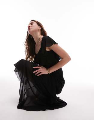 & Other Stories Asymmetric Midaxi Dress With Tiered Ruffles