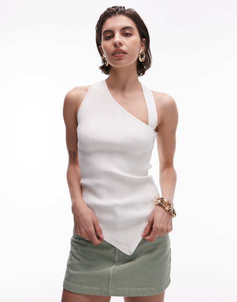 & Other Stories asymmetric sleeveless top in off white - view 1
