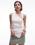 [Other Stories] & Other Stories asymmetric sleeveless top in off white XS Off white