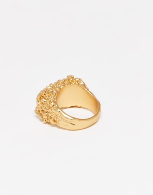 & Other Stories - Bague carrée texturée - Doré, 3 de 3