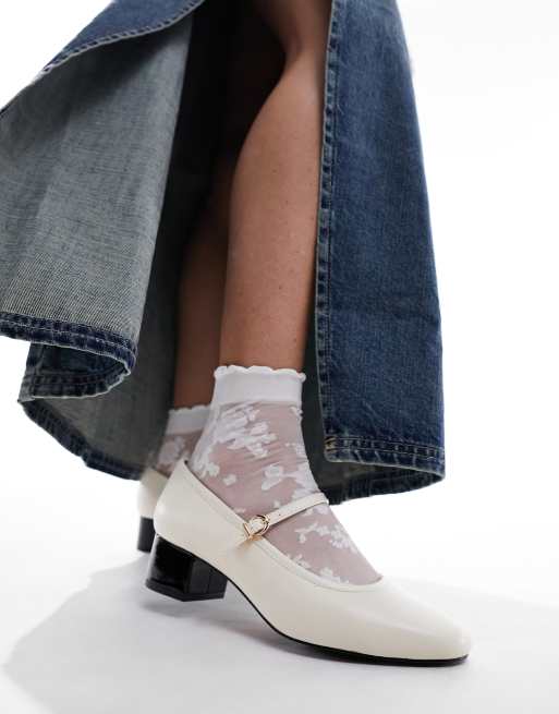 & Other Stories - Ballerine Mary Jane color avorio con tacco