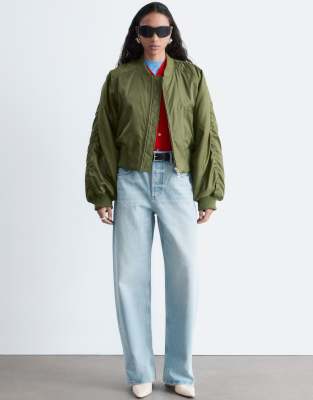 & Other Stories Balloon Fit Jeans With Cuffed Hem In Blue