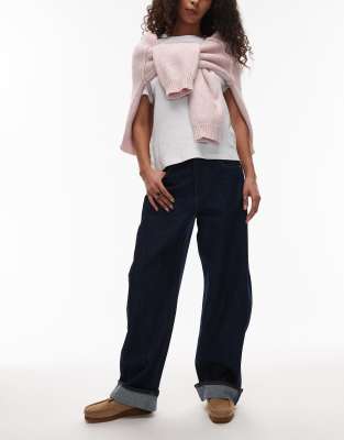 & Other Stories Balloon Fit Jeans With Cuffed Hems In Blue