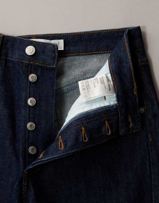 & Other Stories balloon fit jeans with turn up hem in dark blue wash , 7 of 7