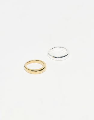 & Other Stories & Other Stories band ring set in silver and gold-Multi