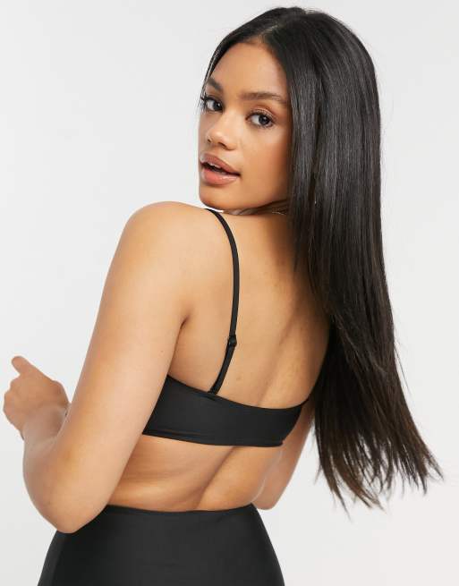 & Other Stories - Bandeau-bikinitop met smokwerk in zwart, 2 van 4
