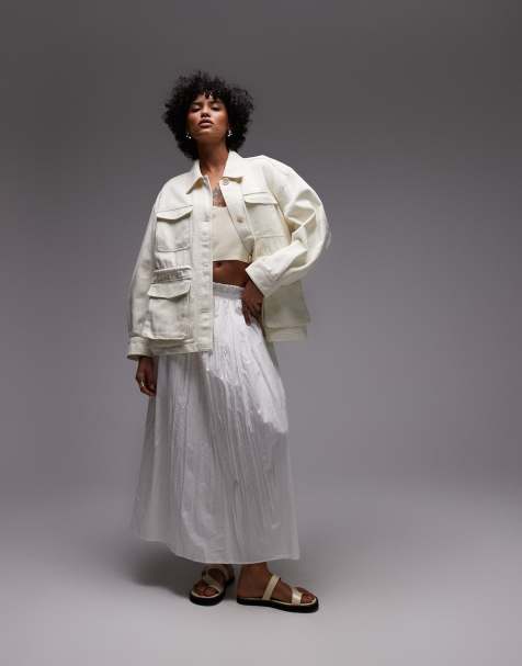& Other Stories barn jacket with cinched in waist detail in off white - view 1