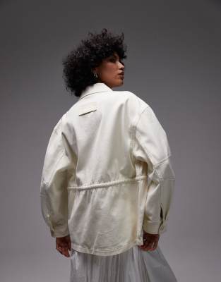 & Other Stories barn jacket with cinched in waist detail in off white