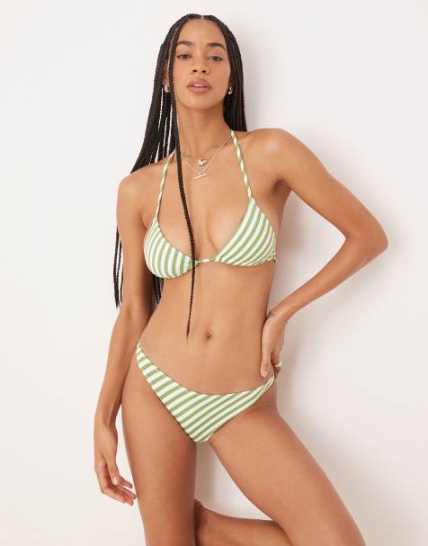 & Other Stories - Bas de bikini à rayures - Vert - view 1