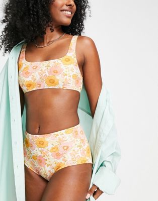 & Other Stories high waist bikini bottoms in 70's floral print - ASOS Price Checker