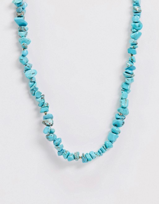 & Other Stories bead choker in turquoise