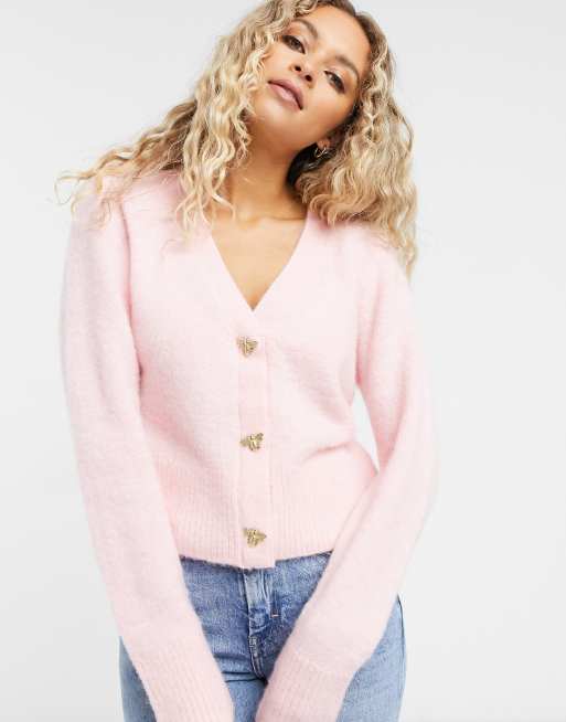 Pink cardigan with buttons