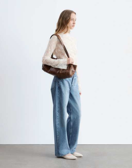 & Other Stories – Beige, långärmad spetstopp med draperad midja, 2 av 4