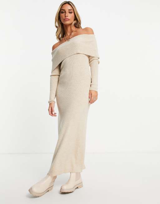 & Other Stories - Beige maxikjole med slids i uld - BEIGE