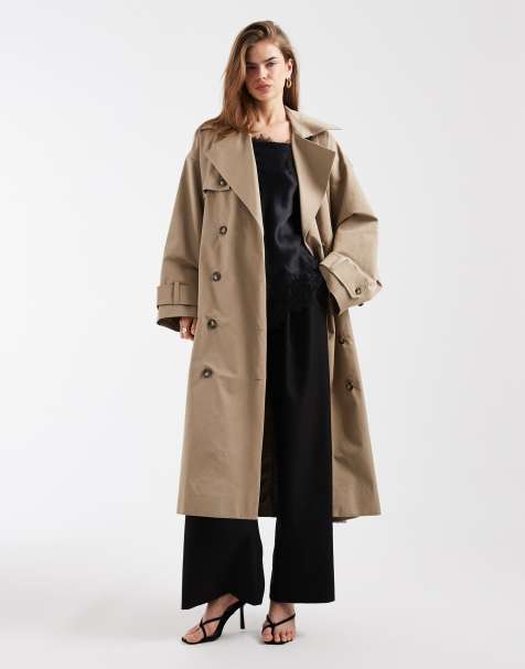 & Other Stories - Beige midi-trenchcoat i ren bomuld - view 1