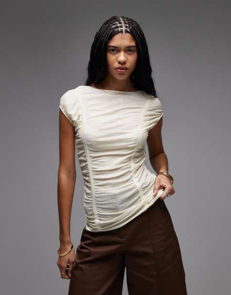 & Other Stories – Beige, rynkad topp med holkärmar - view 1