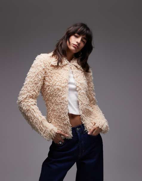 & Other Stories – Beige, stickad kofta med krage och lockar i ren ull - view 1