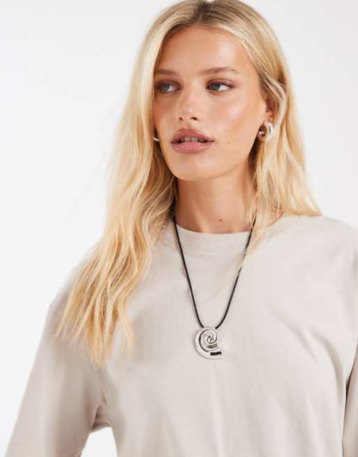 & Other Stories – Beige t-shirt i boxig oversize-passform, 3 av 4