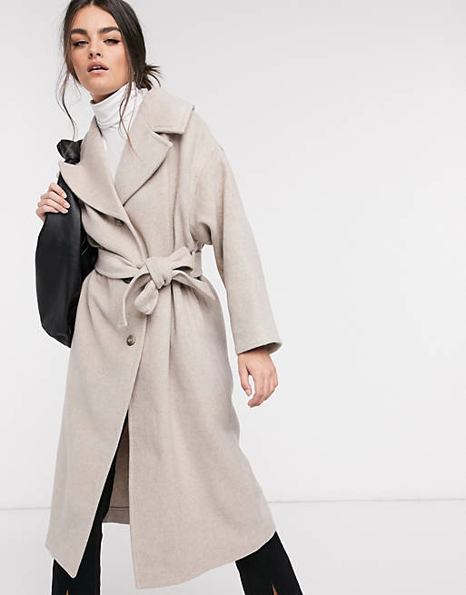 & Other Stories belted coat in beige