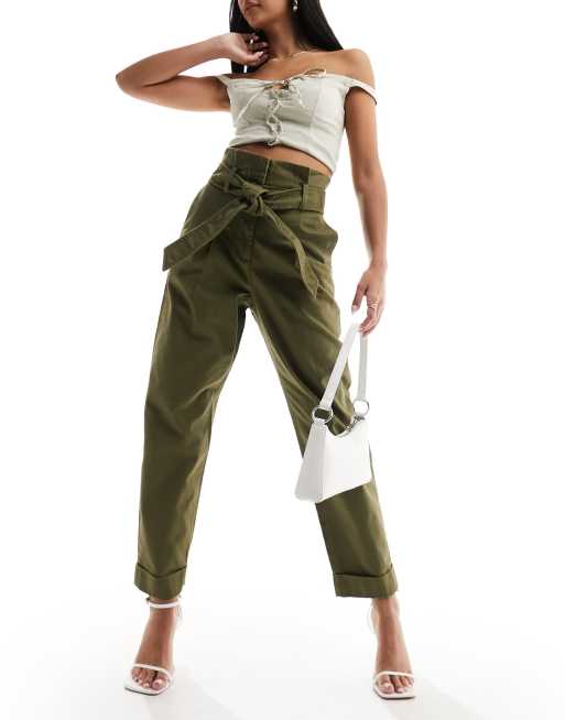 Womens dark khaki pants sales