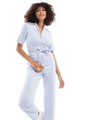 Other Stories &  Belted Jumpsuit In Light Blue