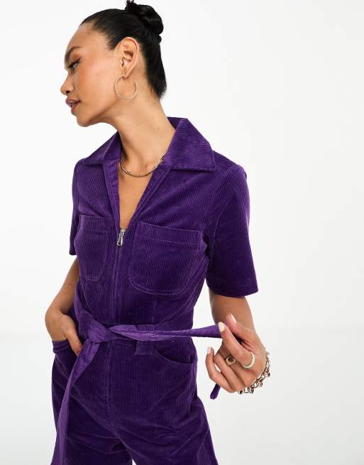 Other Stories belted jumpsuit in purple