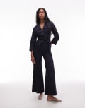 [Other Stories] & Other Stories belted jumpsuit with patch pockets in navy blue-Black 36 Navy Blue