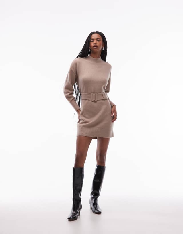 and other stories cream knit dress & belted in beige-Neutral it offers warmth and