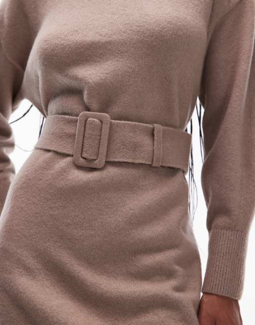 & Other Stories belted knitted dress in beige, 4 of 4