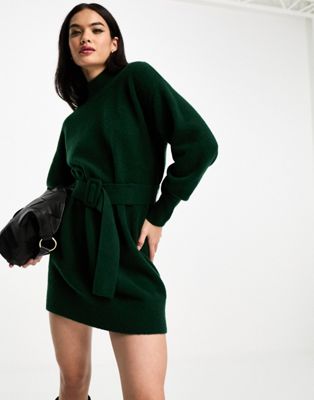 Other Stories &  Belted Knitted Dress In Green