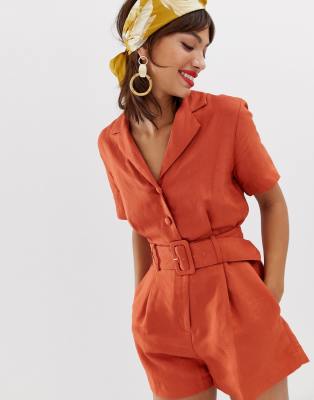 linen blend romper