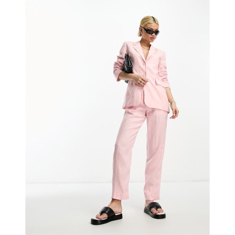 VIP【関税送料無料】希少 ELEVENTY PINK LINEN PANTS Little Lies Emma - Hot Pink Linen Pants - Wide-Leg Linen
