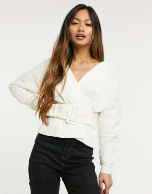 White sales belted top