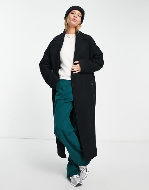 Other Stories belted wool coat in black ASOS