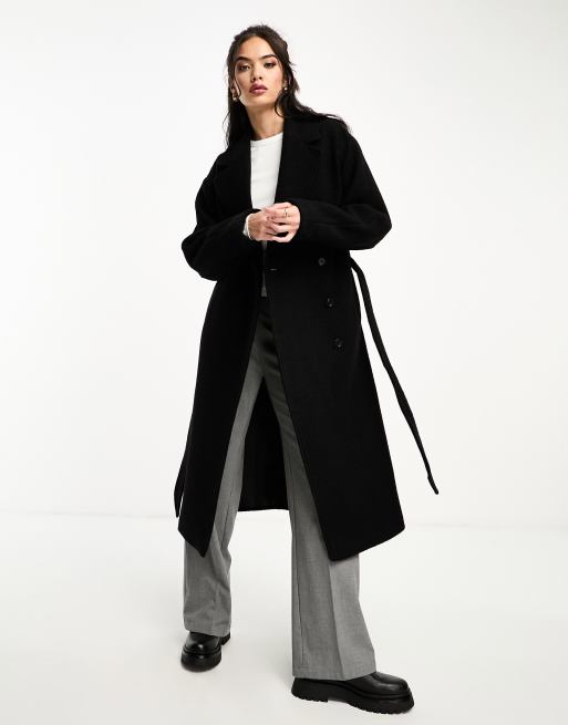 Other Stories belted wool coat in black