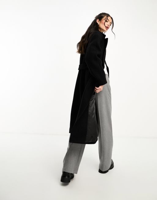 Other Stories belted wool coat in Black