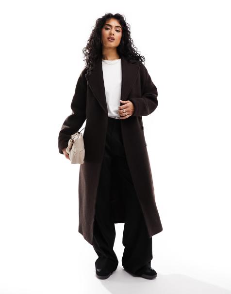 & Other Stories belted wool coat in brown - view 1