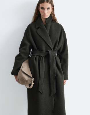 & Other Stories Belted Wool Coat In Black