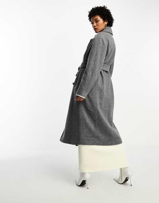  Other Stories belted wool coat in gray melange