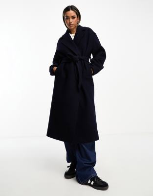 Other Stories &  Belted Wool Coat In Navy