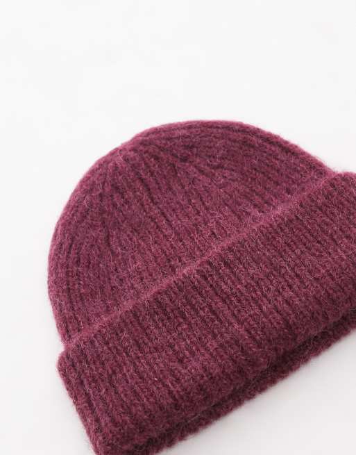 & Other Stories - Berretto bordeaux in misto lana e mohair premium, 3 di 4