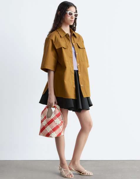 & Other Stories – Beżowa koszula oversize z czystej bawełny w stylu utility - view 1