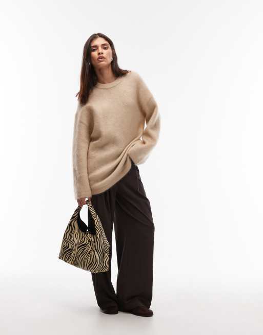 & Other Stories – Beżowy sweter oversize z mieszanki wełny moher, 3 z 4