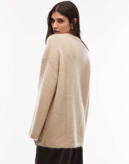 & Other Stories – Beżowy sweter oversize z mieszanki wełny moher, 4 z 4