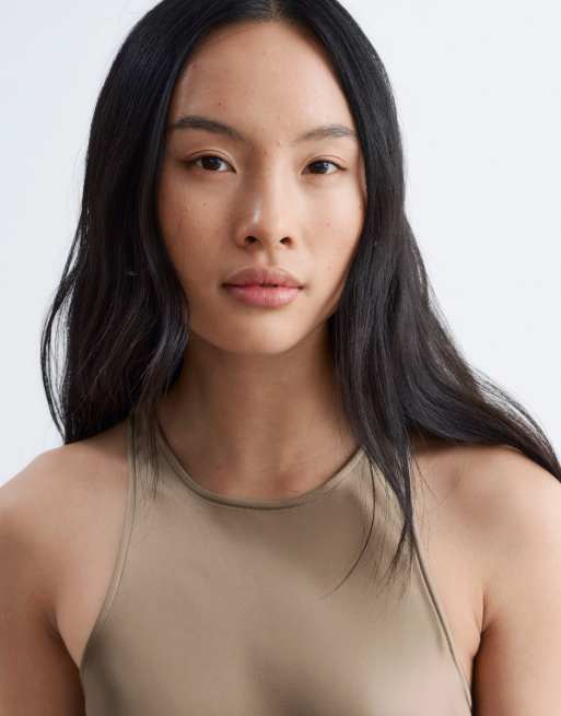 & Other Stories bias cut satin midi dress in champagne, 3 of 3