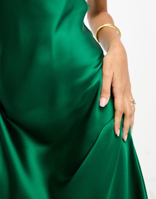 green emerald velvet dress The Sage Green Silk Bias-Cut Gown  LILY OF THE VALLEY