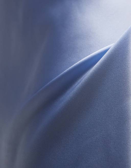 & Other Stories bias cut satin midi dress in light blue
